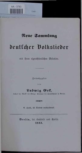 Neue Sammlung deutscher Volkslieder mit ihren eigenthümlichen Melodien.