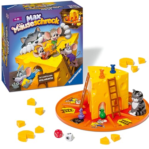 Ravensburger Kinderspiele 24562 - Max Mäuseschreck - Würfelspiel für 2 bis 4 Spieler, Kinderspiel ab 4 Jahren