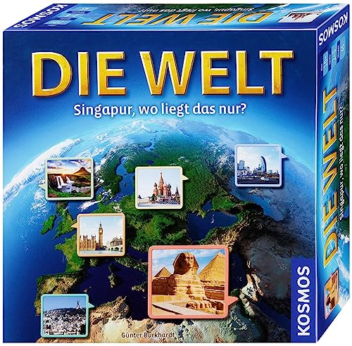 KOSMOS 691882 Die Welt, Geografie Spiel, Familienspiel für 2-6 Spieler, ab 10 Jahre, Weltreise Spiel, Europa Spiel, Reise um...