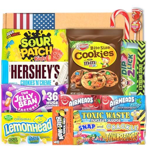 Amerikanische Süßigkeiten Box | USA American Candy Box | USA Import | Hersheys Schokoade | Geschenkbox zum Geburtstag |...